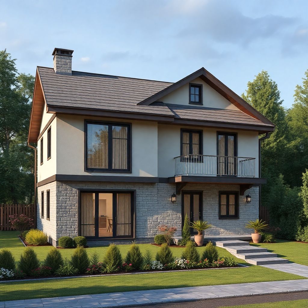 Строительство двухэтажного дома с террасой на крыше для комфортной жизни