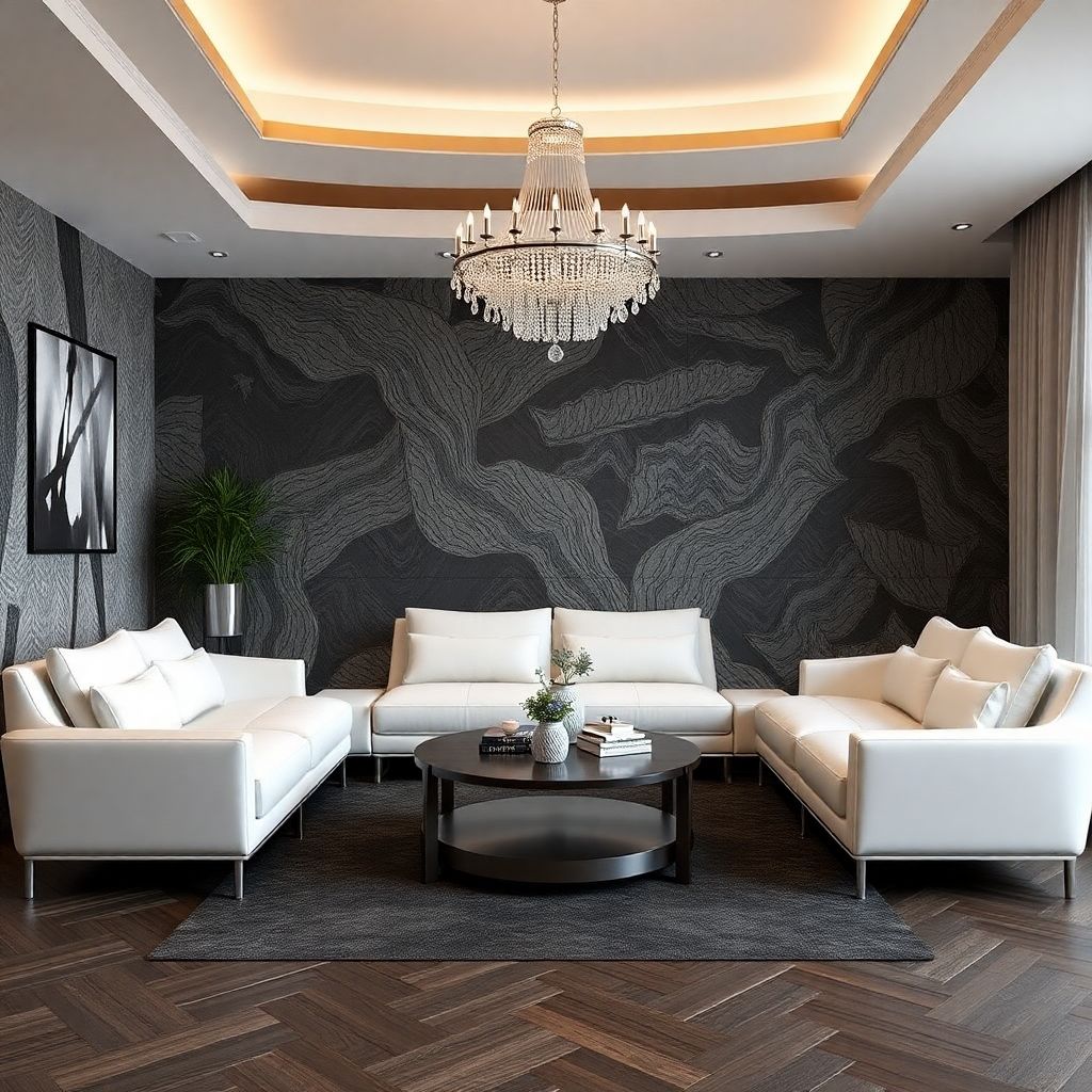 Парящий натяжной потолок создает стильный и современный интерьер вашего дома